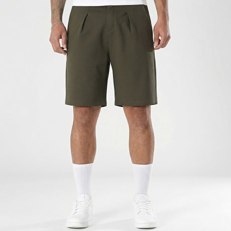 LBO - Short Habillé A Plis 2599 Vert Kaki